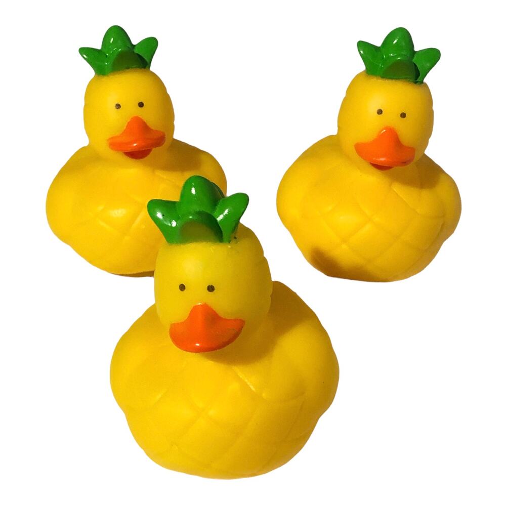 Set of 3 New Pineapple Rubber Duckies Duck 2” Jeep Ducked
